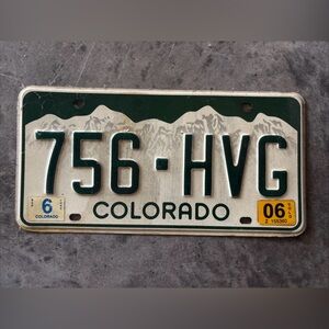 Colorado CO Vintage 1990’s 2000’s 2006 License Plate 756 HVG